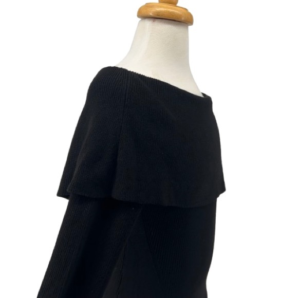 NWT White House Black Market Long Sleeve Bow Back Pullover Sweater Black Medium - Picture 7 of 15